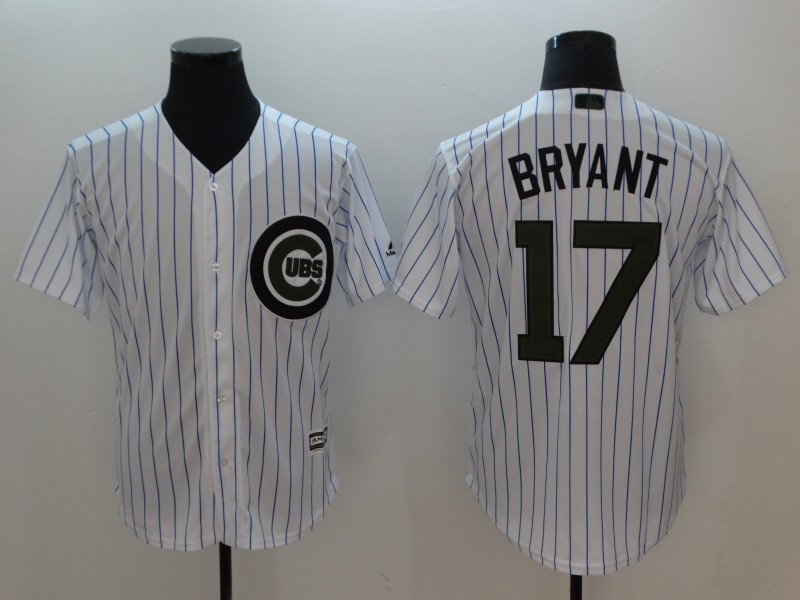 Men Chicago Cubs 17 Bryant White Commemorative Edition Game MLB Jerseys